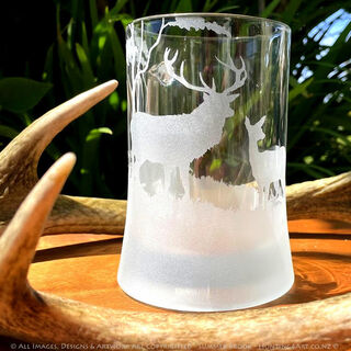 NZ Hunting & Wildlife Sandcarved Glass Art from Hunting4Art NZ