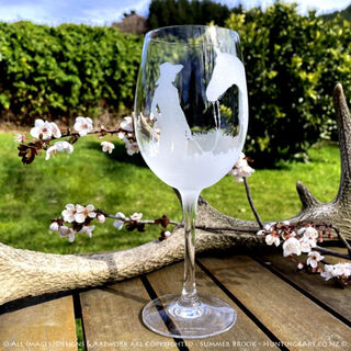 NZ Equestrian & Farming Sandcarved Glass Art from Hunting4Art NZ